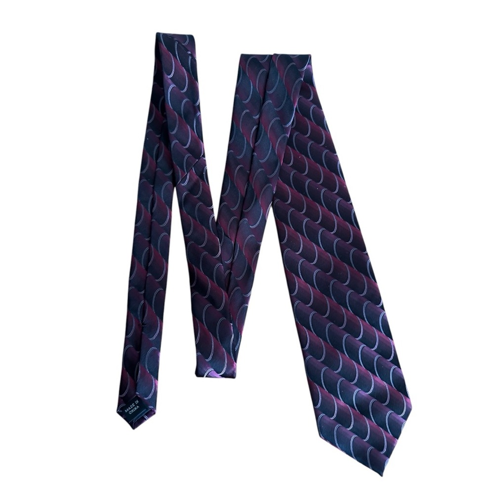 Bugatti Elegant Black and Purple Men's Tie 100% silk